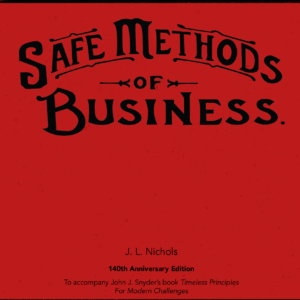 Front Cover of the "Safe Methods of Business" book.
