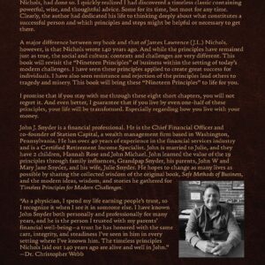 Back cover of the "Timeless Principles for Modern Challenges" book.